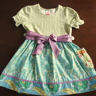 ボーデン(Boden)の美品！Matilda Jane かわいいワンピース 4歳 100cm グリーン系(ワンピース)