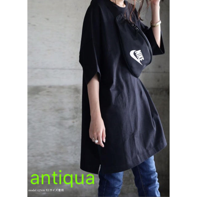 antiqua(アンティカ)の新品未使用 タグ付き antiqua バスクＴシャツ ブラック XL レディースのトップス(Tシャツ(半袖/袖なし))の商品写真