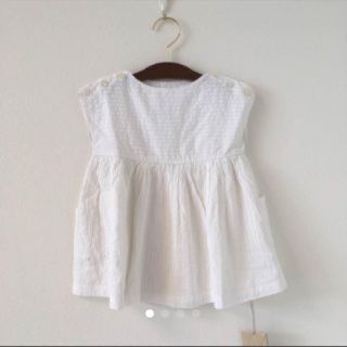 キャラメルベビー&チャイルド(Caramel baby&child )のLittelCottonClothes　ワンピース　白(ワンピース)