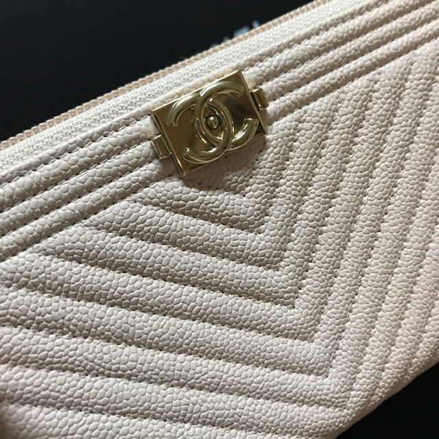 CHANEL - シェブロン ボーイシャネル 長財布 キャビアスキン 確認画像の通販 by coco｜シャネルならラクマ