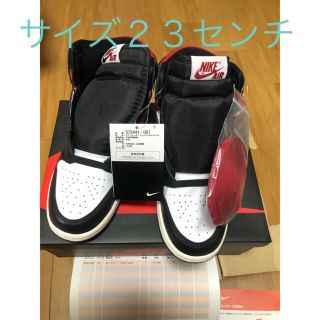 ナイキ(NIKE)のAIRJORDAN1 GS black white sail gymred(スニーカー)