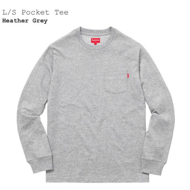 Supreme L/S Pocket Tee heather grey Sサイズ