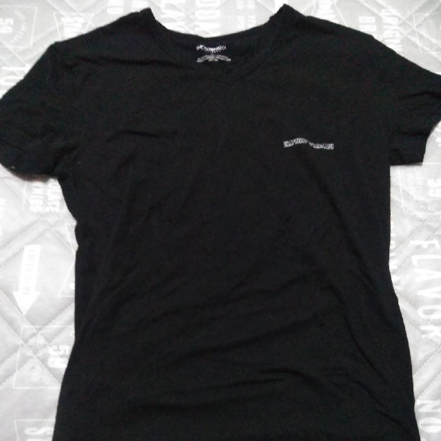 Emporio Armani(エンポリオアルマーニ)のアルマーニメンズティーシャツ黒　Ｌサイズ メンズのトップス(Tシャツ/カットソー(半袖/袖なし))の商品写真