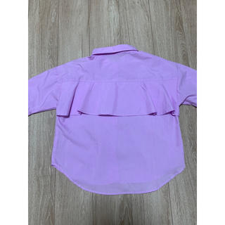 シマムラ(しまむら)の紫 パープル ラベンダー 後ろフリル シャツ(シャツ/ブラウス(半袖/袖なし))