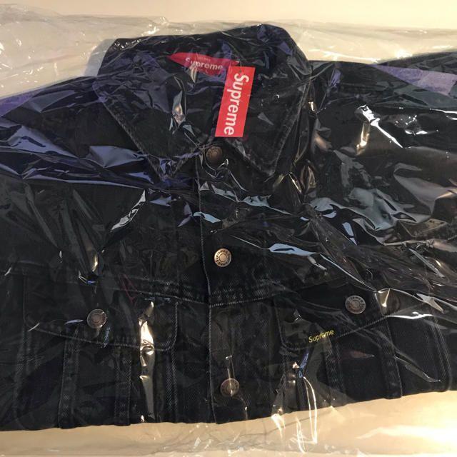 L 黒 Supreme New York Trucker Jacket