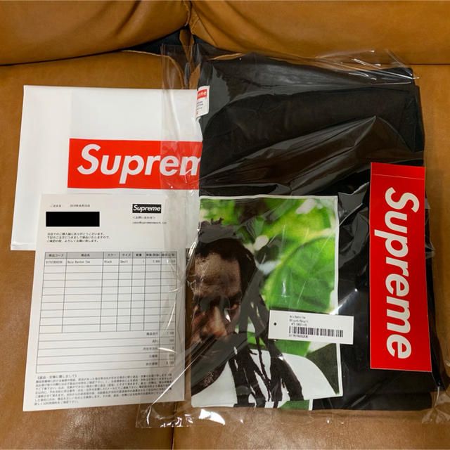 19ss Supreme S Buju Banton Tee Black