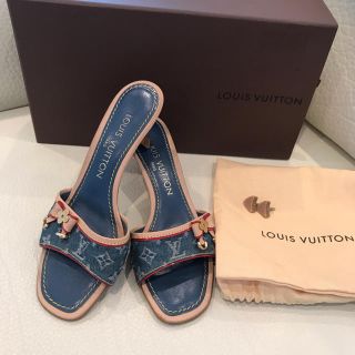 ルイヴィトン(LOUIS VUITTON)の美品❤️ルイヴィトン モノグラムデニム サンダル 35(サンダル)