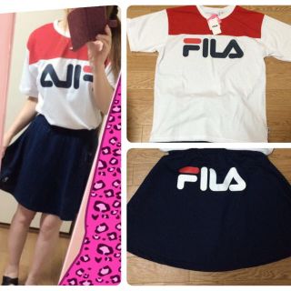 フィラ(FILA)のフィラ 白&紺 Tシャツスカート セット(Tシャツ(半袖/袖なし))