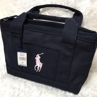 ポロラルフローレン(POLO RALPH LAUREN)の♡新品・未使用♡ ポロラルフローレン キャンバス トートバッグ ミニ ネイビー(トートバッグ)