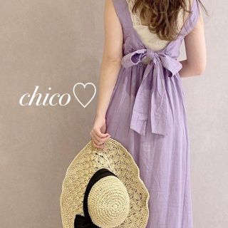 フーズフーチコ(who's who Chico)の19SS最新作♡¥8532バックリボンワンピース(ロングワンピース/マキシワンピース)