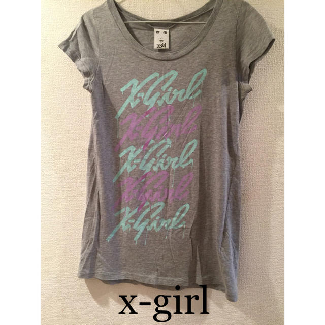 X-girl(エックスガール)のx-girl ★ プリントTシャツ カットソー ライトグレー レディースのトップス(Tシャツ(半袖/袖なし))の商品写真