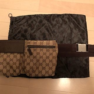 グッチ(Gucci)の美品GUCCIウエストポーチ 袋付き(ウエストポーチ)