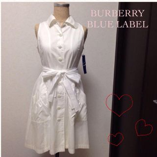 バーバリー(BURBERRY)のブルレ夏にぴったり爽やか白シャツワンピ♡(ミニワンピース)