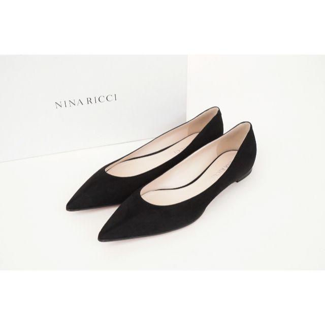 38日本サイズ【未使用】NINA RICCI ニナリッチ スエード パンプス 黒 約24ｃｍ