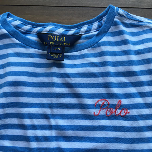 Ralph Lauren(ラルフローレン)のラルフローレン☆水色ボーダーＴシャツ☆お値下げしました！プロフ必読です！ キッズ/ベビー/マタニティのキッズ服女の子用(90cm~)(Tシャツ/カットソー)の商品写真