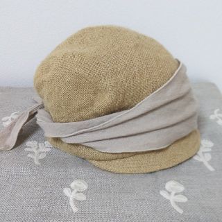 ネストローブ(nest Robe)のご専用∞新品 mature ha.マチュアーハ  jute scarf cap (麦わら帽子/ストローハット)