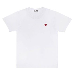 コムデギャルソン(COMME des GARCONS)のPLAYコムデギャルソン メンズ スモール赤ハートT  WHITE/L(Tシャツ/カットソー(半袖/袖なし))