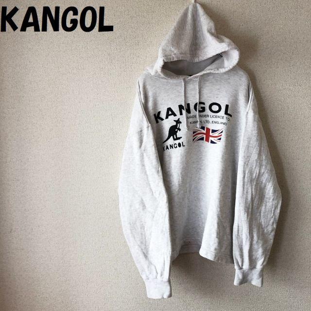 KANGOL(カンゴール)の【人気】KANGOL/カンゴール ビッグロゴパーカー ライトグレー サイズM メンズのトップス(パーカー)の商品写真