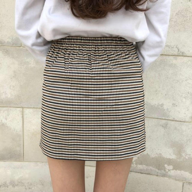papermoon チェック スカート - ひざ丈スカート