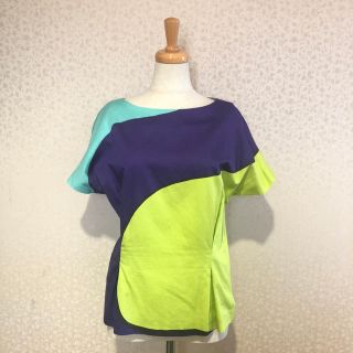 マリメッコ(marimekko)のマリメッコ marimekko カットソー トップ カラーブロック 34 XS(Tシャツ(半袖/袖なし))