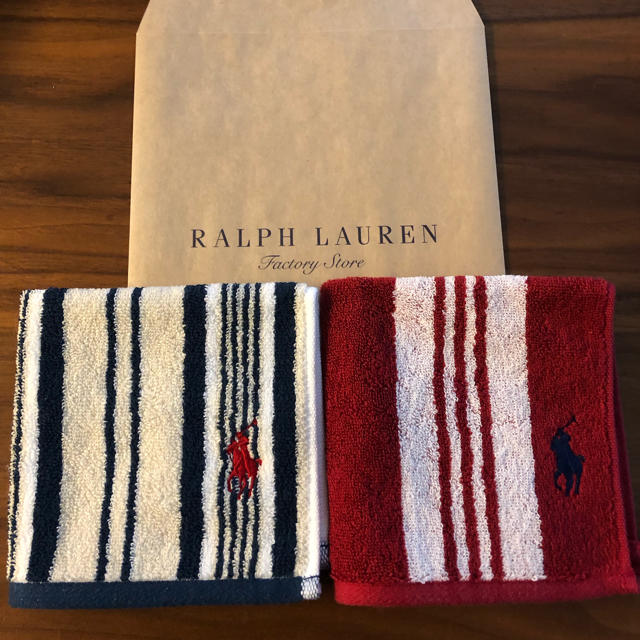 Ralph Lauren(ラルフローレン)のラルフローレン  新品 タオルハンカチ 2枚セット メンズのファッション小物(ハンカチ/ポケットチーフ)の商品写真