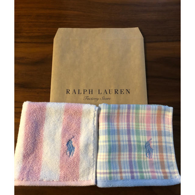 Ralph Lauren(ラルフローレン)のラルフローレン 新品 ガーゼ＆タオルハンカチ レディースのファッション小物(ハンカチ)の商品写真