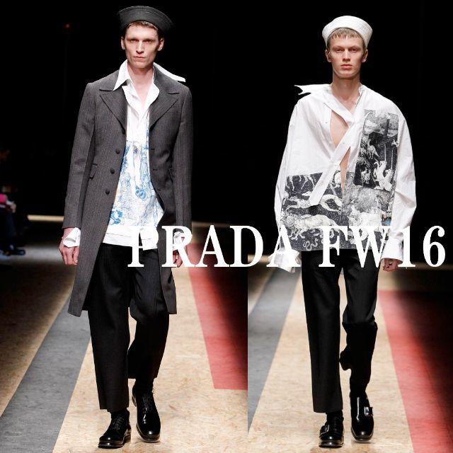 PRADA 2016FWコレクション L/S コットンシャツ サイズM 未着用prada16