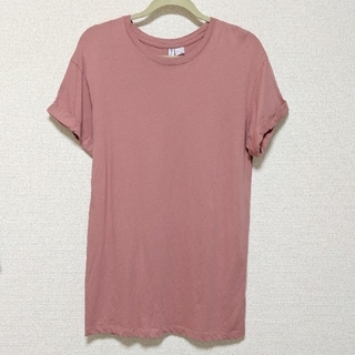 エイチアンドエム(H&M)のH&M ロングTシャツ　ピンク(Tシャツ(半袖/袖なし))