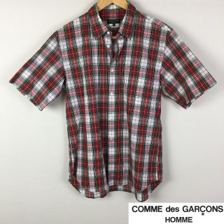 コムデギャルソン(COMME des GARCONS)の美品 コムデギャルソンオム 半袖シャツ チェック柄 サイズS(シャツ)