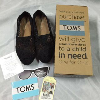 トムズ(TOMS)のTOMS♡レース♡ブラック(スリッポン/モカシン)