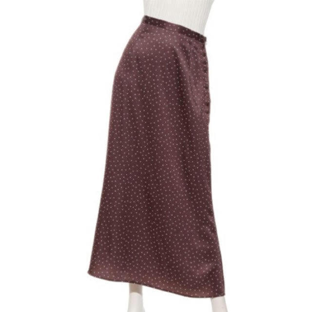 FRAY I.D(フレイアイディー)の❤️完売品❤️ フレイアイディー サテンナローフレアスカート サテンスカート 茶 レディースのスカート(ロングスカート)の商品写真