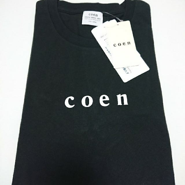 coen(コーエン)の新品タグ付き【 coen 】Tシャツ ブラック  チビロゴ  ブラック レディースのトップス(Tシャツ(半袖/袖なし))の商品写真