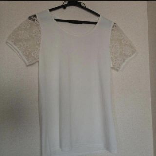 肩フラワーシースルーTシャツ(Tシャツ(半袖/袖なし))