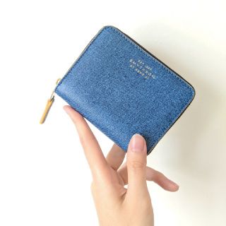 スマイソン(Smythson)の【新品・完売カラー】Smythson ボンド ミニ財布/コインケース デニム(財布)