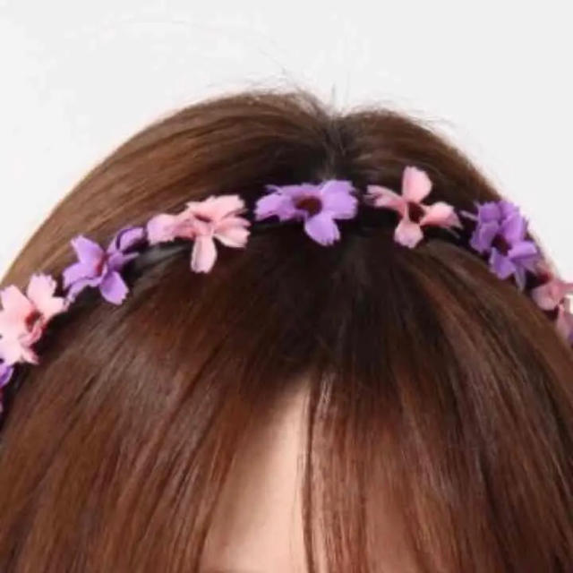 WEGO(ウィゴー)のWEGO フラワーカチューシャ パープル&ピンク レディースのヘアアクセサリー(カチューシャ)の商品写真