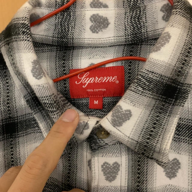 supreme ハート チェックシャツ M