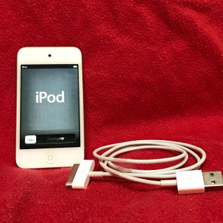 アイポッドタッチ(iPod touch)の[送料無料]iPod touch 第4世代 8GBホワイト+純正充電ケーブル(スマートフォン本体)