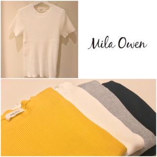 ミラオーウェン(Mila Owen)のMila Owen オーガニックコットンクルーネックニット(カットソー(半袖/袖なし))