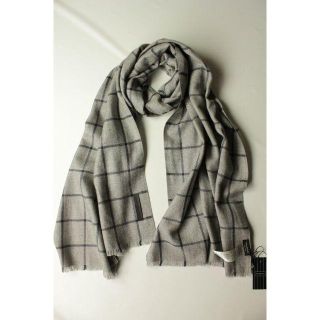 エルメネジルドゼニア(Ermenegildo Zegna)のMH☆TH様専用【エルメネジルド ゼニア】カシミアシルクストール 灰×紺 格子柄(ストール)