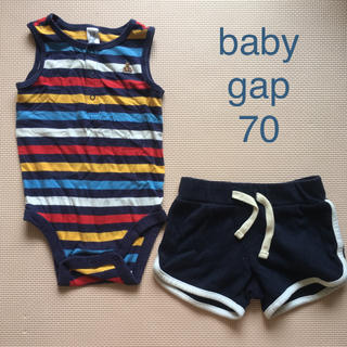 ベビーギャップ(babyGAP)のbaby gap ロンパース・短パンセット 70(パンツ)