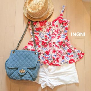 イング(INGNI)の新品＊INGNI花柄ビスチェトップス♡(カットソー(半袖/袖なし))