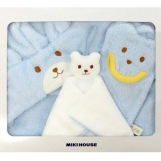 ミキハウス(mikihouse)の新品未使用箱&紙袋付き！ ミキハウス バスポンチョセット(バスローブ)