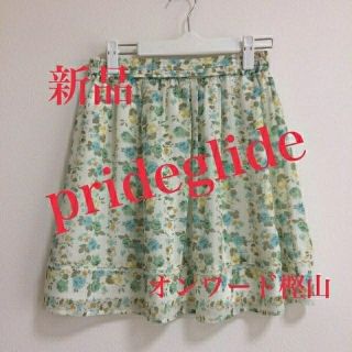 プライドグライド(prideglide)の新品 プライドグライド 花柄スカート prideglide オンワード樫山(ミニスカート)