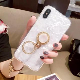 アイフォーン(iPhone)のシェル貝殻 iPhoneケース パールピンクiPhone  XR(iPhoneケース)