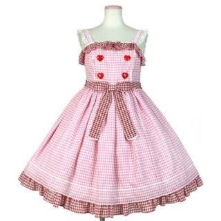 アンジェリックプリティー(Angelic Pretty)の新品ラブリーチェックジャンパースカート（サマーワンピース）(ひざ丈ワンピース)