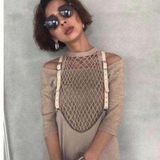 アメリヴィンテージ(Ameri VINTAGE)のMEDI CROCHET LAYERED KNIT(ニット/セーター)