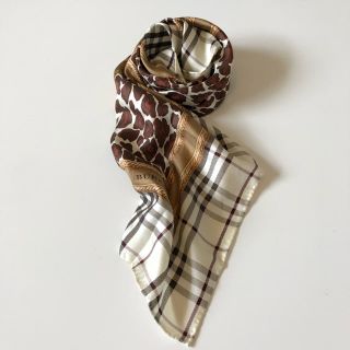 バーバリー(BURBERRY)の【新品 即日配送】BURBERRY ／T.Bロゴ×モノグラム×レオパードスカーフ(バンダナ/スカーフ)