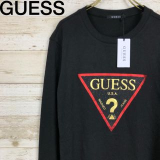 ゲス(GUESS)のGUESS(ゲス) ロンＴ ロゴT 黒 L(Tシャツ/カットソー(七分/長袖))