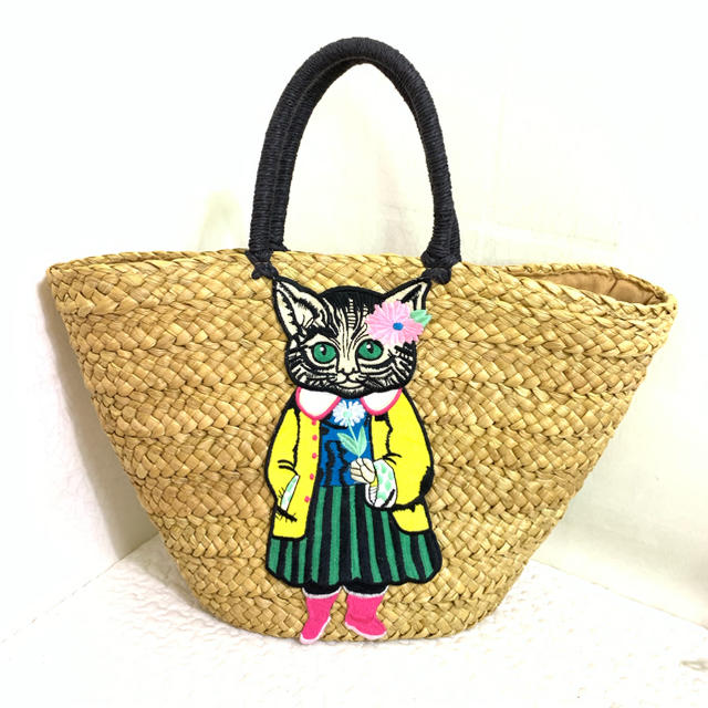 おしゃれ猫のカゴバッグ トートバック ハングル生地おまとめ