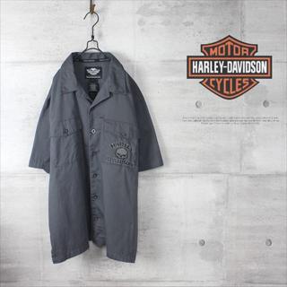 ハーレーダビッドソン(Harley Davidson)の古着 HARLEY-DAVIDSON ビッグシルエット 刺繍 ワークシャツ(シャツ)